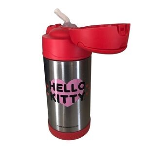 Thermos FUNtainer Hello Kitty Stainless Steel Water Bottle Red Silver Red Logo